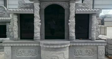 广东 芝麻灰高档墓碑，土墓，可定制