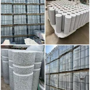 广东 芝麻白花岗岩挡车柱、隔离柱多少钱