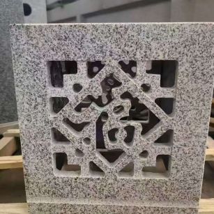 广东 芝麻白花岗岩镂空雕花灯笼