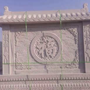 广东 芝麻白花岗岩屏风，照壁，影壁