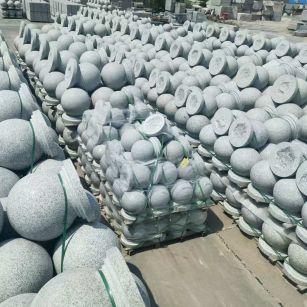 广东 花岗岩实心圆球，石球，挡车球，挡车石，车止石，路障石。