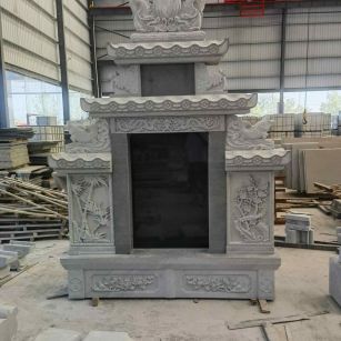 广东 芝麻灰高档墓碑、土墓，一套也支持定做