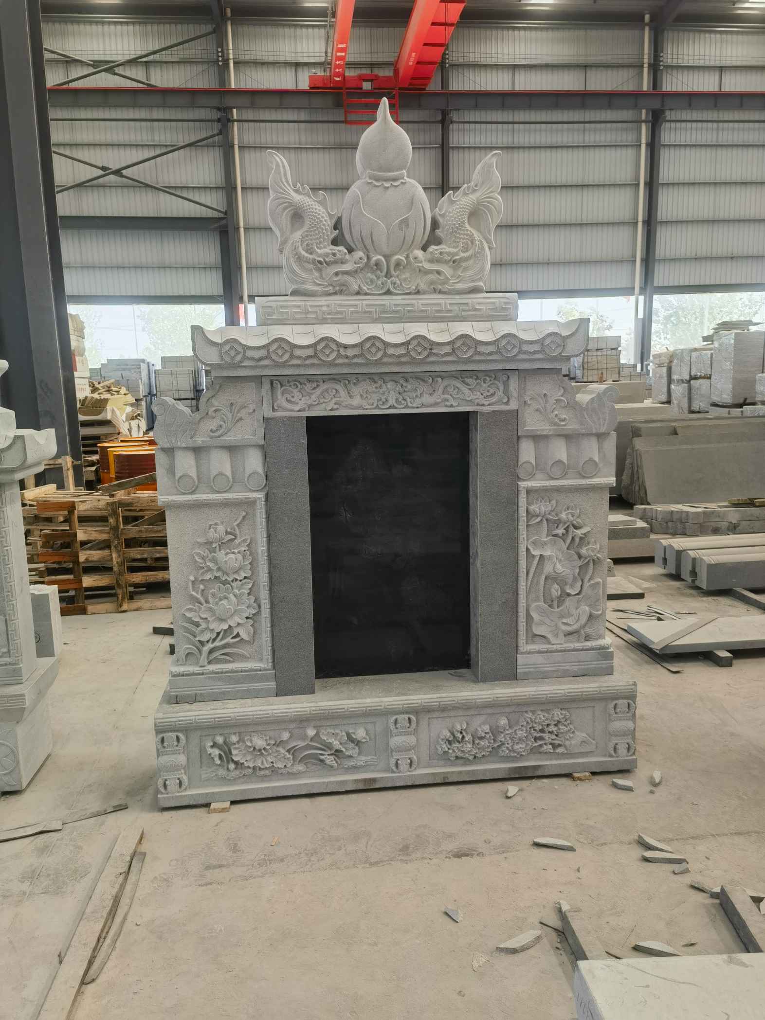 广东 芝麻灰高档墓碑、土墓，一套也支持定做