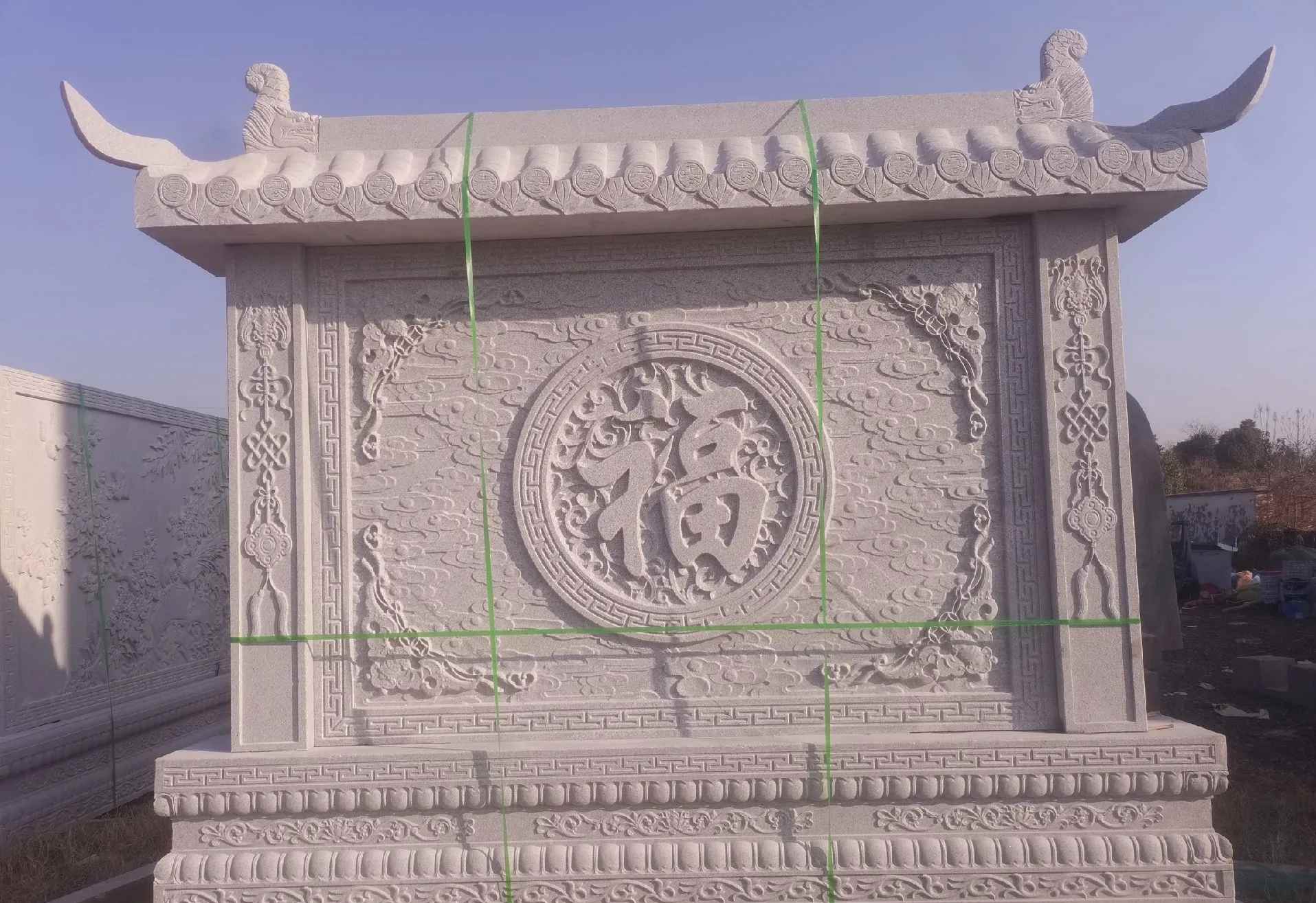 广东 芝麻白花岗岩屏风，照壁，影壁